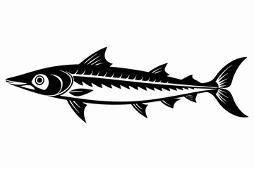 Obraz premium barracuda line art silhouette vector illustration