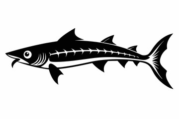 barracuda line art silhouette vector illustration