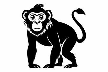 chimpanzee line art silhouette vector illustration