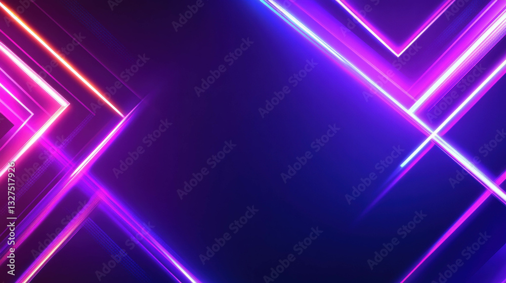 Poster abstract background with neon intersecting lines and geometric patterns for modern design