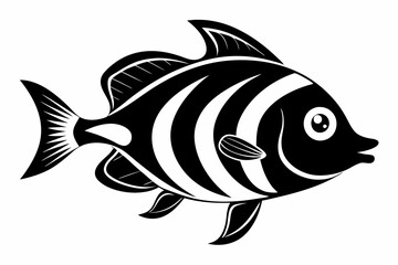 coral fish line art silhouette vector illustration
