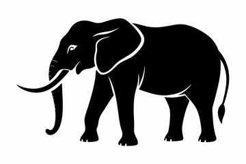 Obraz premium elephant line art silhouette vector illustration