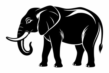 elephant line art silhouette vector illustration