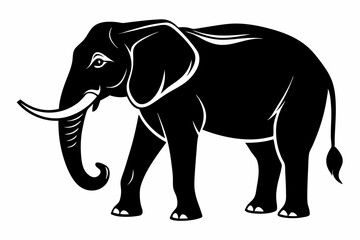 elephant line art silhouette vector illustration
