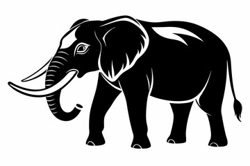 elephant line art silhouette vector illustration