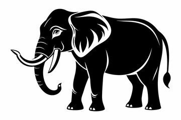 elephant line art silhouette vector illustration