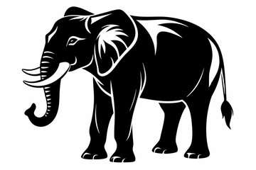 elephant line art silhouette vector illustration