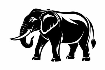 elephant line art silhouette vector illustration