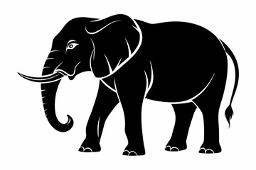 Fototapeta premium elephant line art silhouette vector illustration