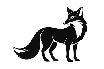 fox line art silhouette vector illustration
