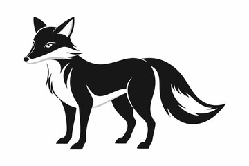 fox line art silhouette vector illustration