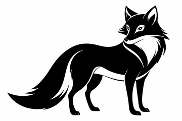 fox line art silhouette vector illustration