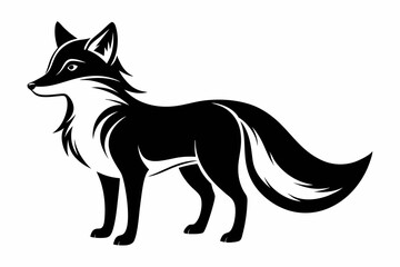 fox line art silhouette vector illustration
