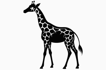 Naklejka premium giraffe line art silhouette vector illustration