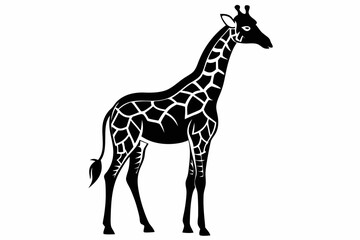 Naklejka premium giraffe line art silhouette vector illustration