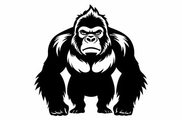 gorilla line art silhouette vector illustration