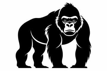 gorilla line art silhouette vector illustration
