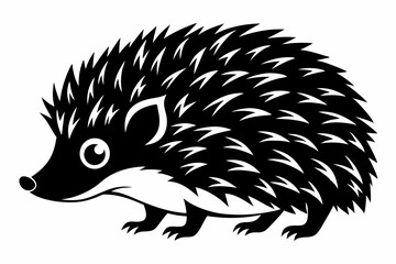 hedgehog line art silhouette vector illustration