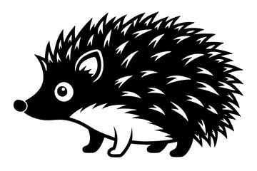 hedgehog line art silhouette vector illustration