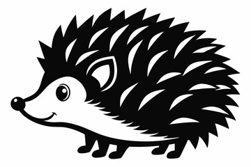 hedgehog line art silhouette vector illustration