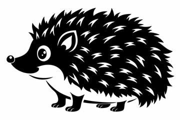 hedgehog line art silhouette vector illustration