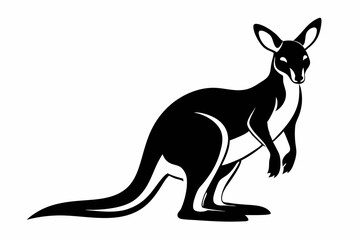 kangaroo line art silhouette vector illustration
