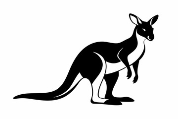 kangaroo line art silhouette vector illustration
