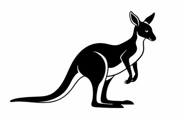 kangaroo line art silhouette vector illustration