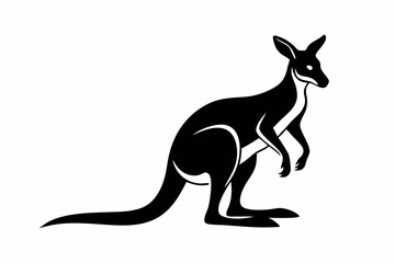 kangaroo line art silhouette vector illustration