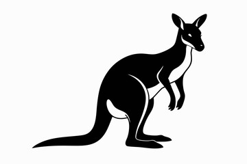 kangaroo line art silhouette vector illustration