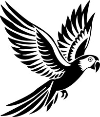 Parrots in silhouette ,bird ,flay ,wing