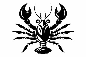 lobster line art silhouette vector illustration