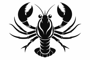 lobster line art silhouette vector illustration