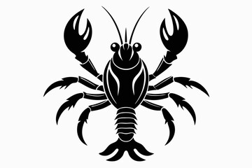lobster line art silhouette vector illustration
