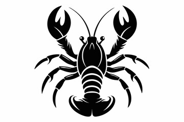 lobster line art silhouette vector illustration