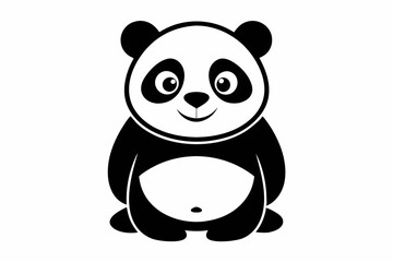 Obraz premium panda line art silhouette vector illustration