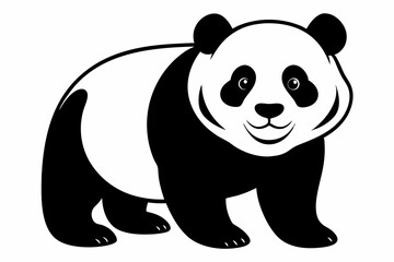 panda line art silhouette vector illustration