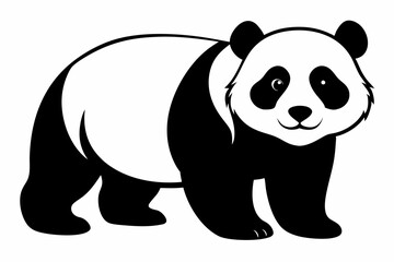 panda line art silhouette vector illustration