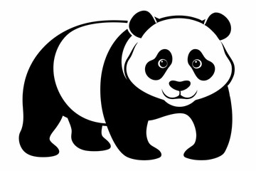 panda line art silhouette vector illustration