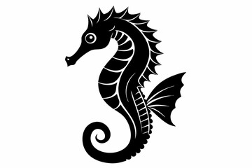 Fototapeta premium seahorse line art silhouette vector illustration