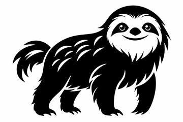 sloth line art silhouette vector illustration	
