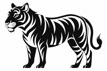 tiger line art silhouette vector illustration	