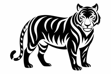 tiger line art silhouette vector illustration	