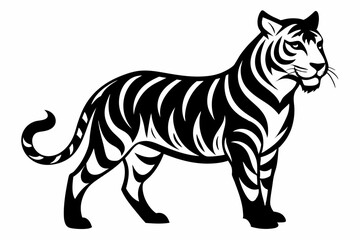tiger line art silhouette vector illustration	