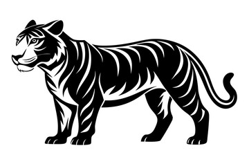 tiger line art silhouette vector illustration	
