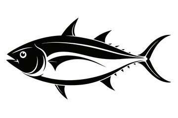 tuna fish line art silhouette vector illustration	