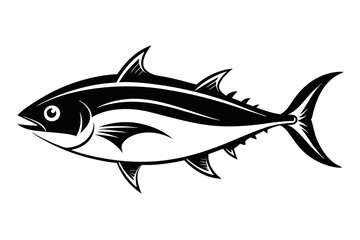 Fototapeta premium tuna fish line art silhouette vector illustration 