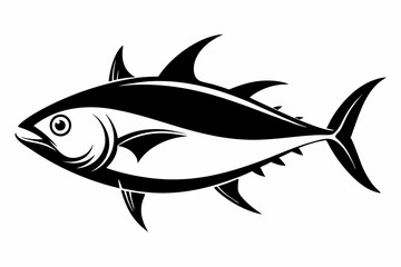tuna fish line art silhouette vector illustration	