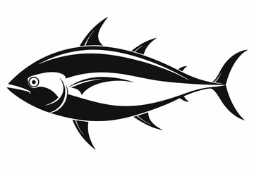 tuna fish line art silhouette vector illustration	