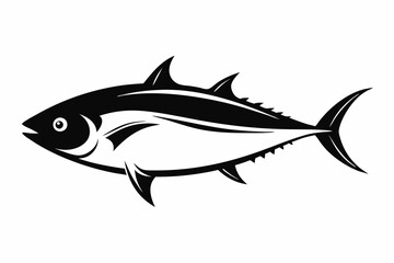 Obraz premium tuna fish line art silhouette vector illustration 